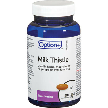 Option+ Milk Thistle, 150mg, 90 Softgels