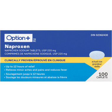 Option+ Naproxen, 220mg, 100 Tablets