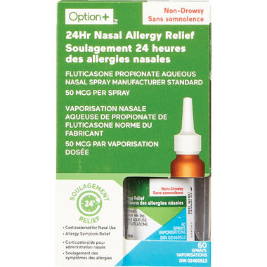 Option+ Nasal Allergy Relief Spray, 50mcg, 60 Sprays