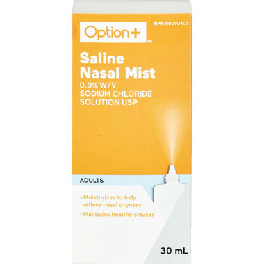 Option+ Saline Nasal Mist Spray 30ml