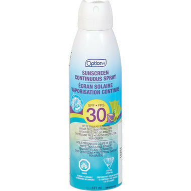 Option+ Sunscreen Continuous Spray SPF 30, 177ml