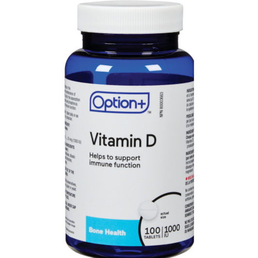 Option+ Vitamin D, 1000IU, 100 Tablets