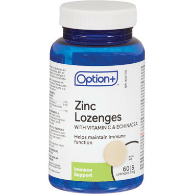 Option+ Zinc Lozenges, 5mg, 60 Lozenges