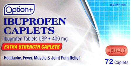 Option+ Ibuprofen Extra Strength 400mg 72 Caplets