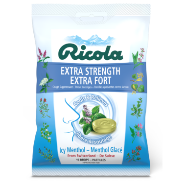 Ricola Extra Strength Lozenge Drops, Mint, 19 Lozenges