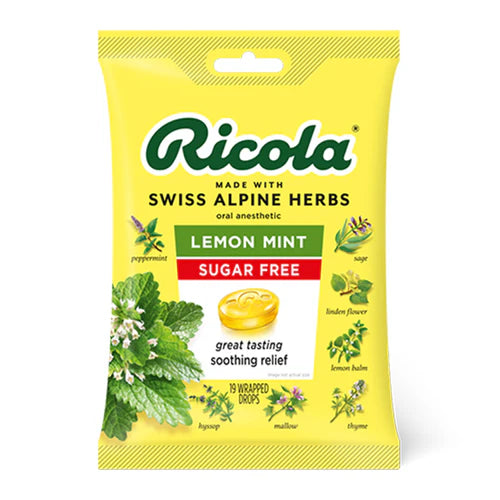 Ricola Lozenge Drops, Lemon Mint, 19 Lozenges