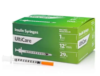 ULTICARE SYRINGE INSULIN 29G 12.7MM 1CC 10/pk