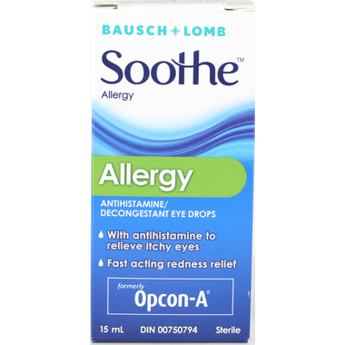 Bausch & Lomb Soothe™ Allergy Anti-Histamine / Decongestant Eye Drops