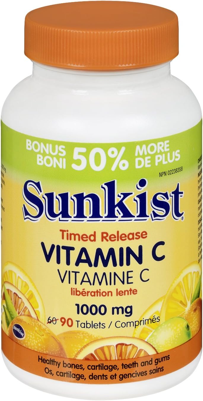 Sunkist Timed Release Vitamin C, 60 Tablets