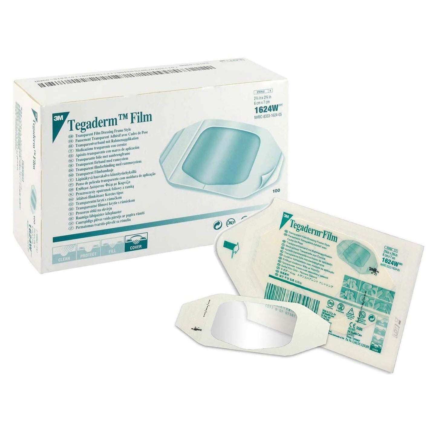 Tegaderm™ Film Dressing 1624W, 6cm x 7cm, Sterile