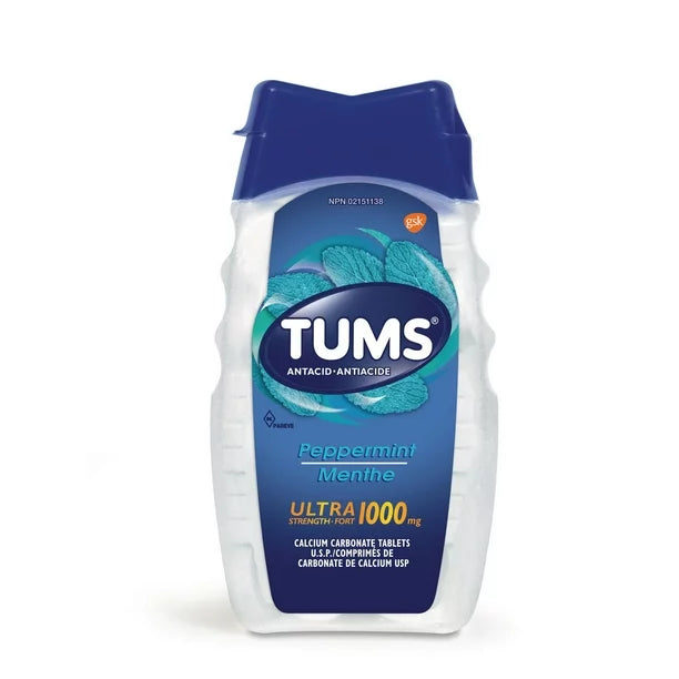 Tums Ultra Strength Peppermint 1000mg 72 Tablets