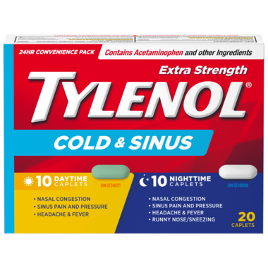 Tylenol Extra Strength Cold & Sinus Day & Night, 10+10 Caplets