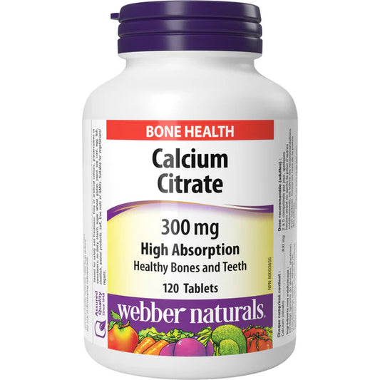 Webber Naturals Calcium Citrate 300MG, 120 Capsules