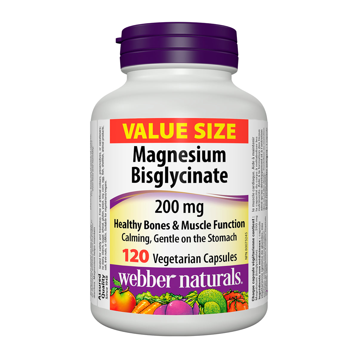 Webber Naturals Magnesium Bisglycinate 200mg,