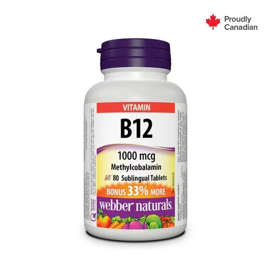 Webber Sublingual Vitamin B12 1000mcg, Tablets