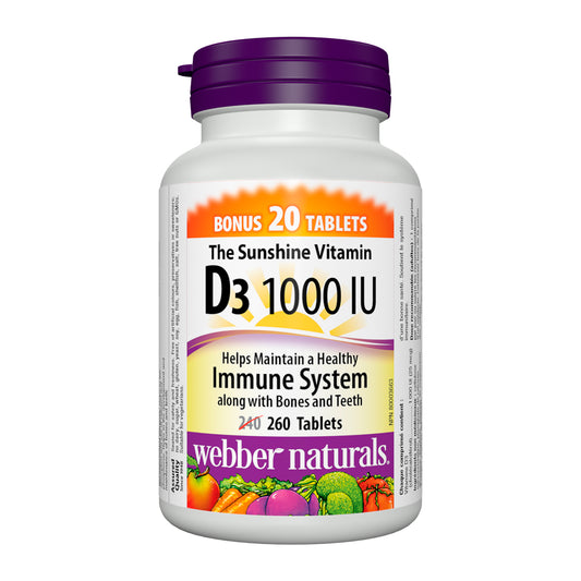 Webber Vitamin D 1000IU, 240+20 Tablets