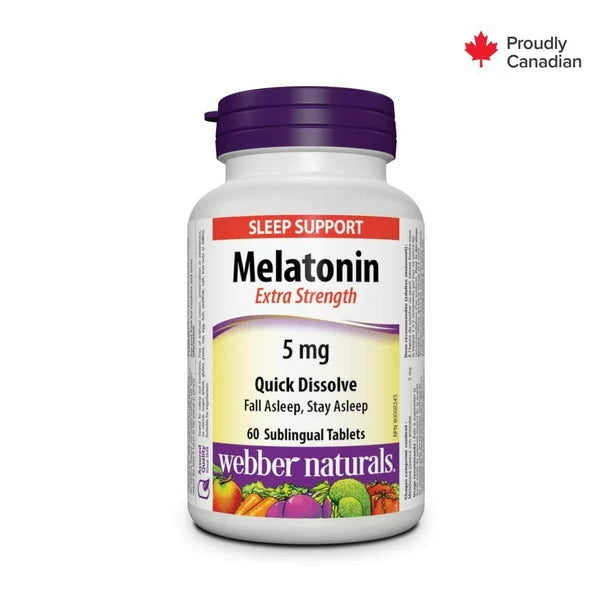 Webber Naturals Extra Strength Melatonin 5mg, 60 Tablets