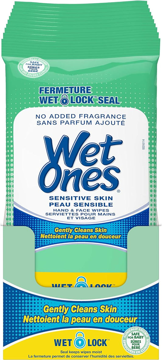 Wet Ones Antibacterial Wipes, Sensitive Skin, 40 Wipes