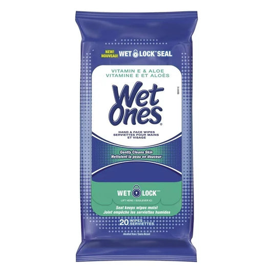 Wet Ones Vitamin E & Aloe Travel Size, 20 Wipes