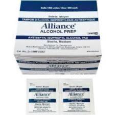 Alliance Alcohol Prep Wipes, Medium