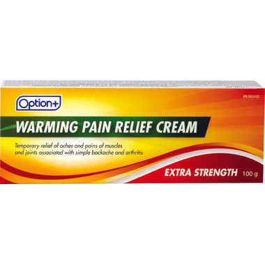 Option+ Warming Extra Strength Pain Relief Cream 100g