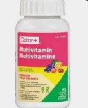 Option+ Kids Chewable Multivitamins, 80 Tablets