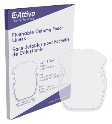 Attiva Flushable Ostomy Pouch Liners FPL-2, 57mm - 70mm