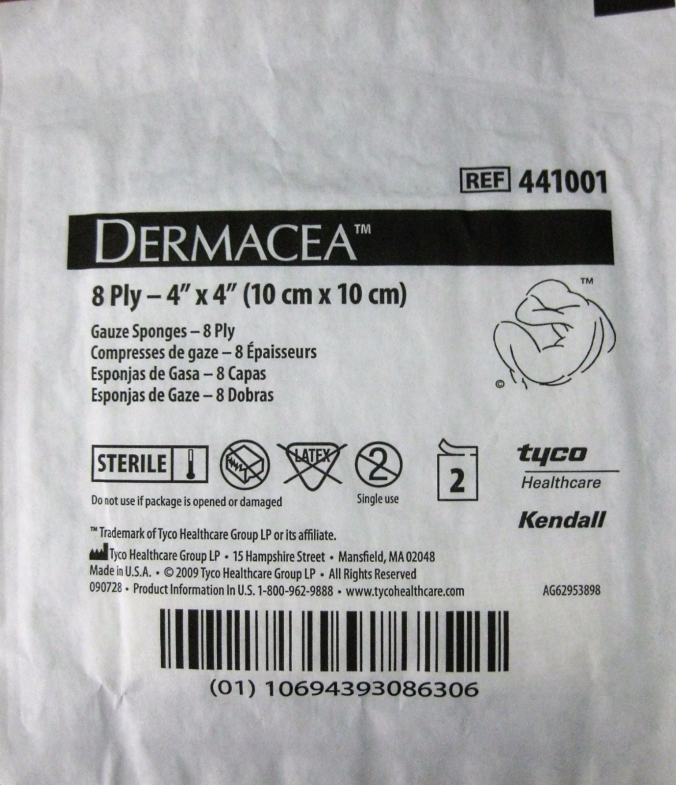 Dermacea™ Gauze Sponge 441001, Sterile, 10cm x 10cm