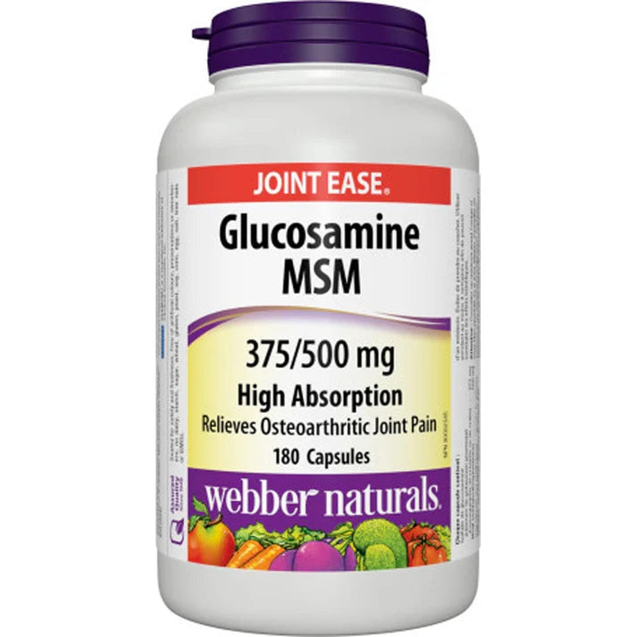 Webber Naturals Glucosamine MSM 375/500mg, 180 Capsules