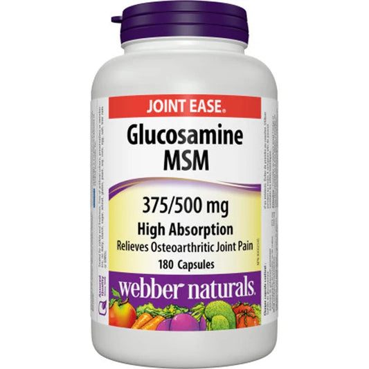 Webber Naturals Glucosamine MSM 375/500mg, 180 Capsules