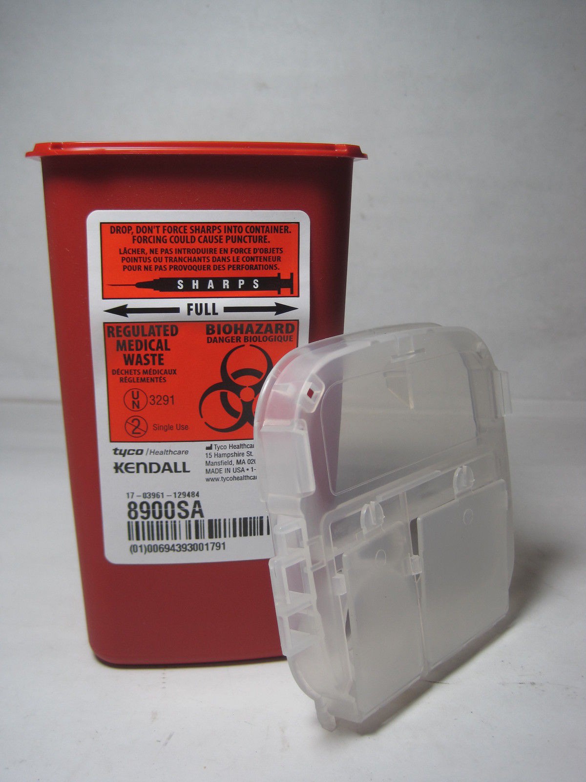 Phlebotomy Sharps Container, Red, 1L