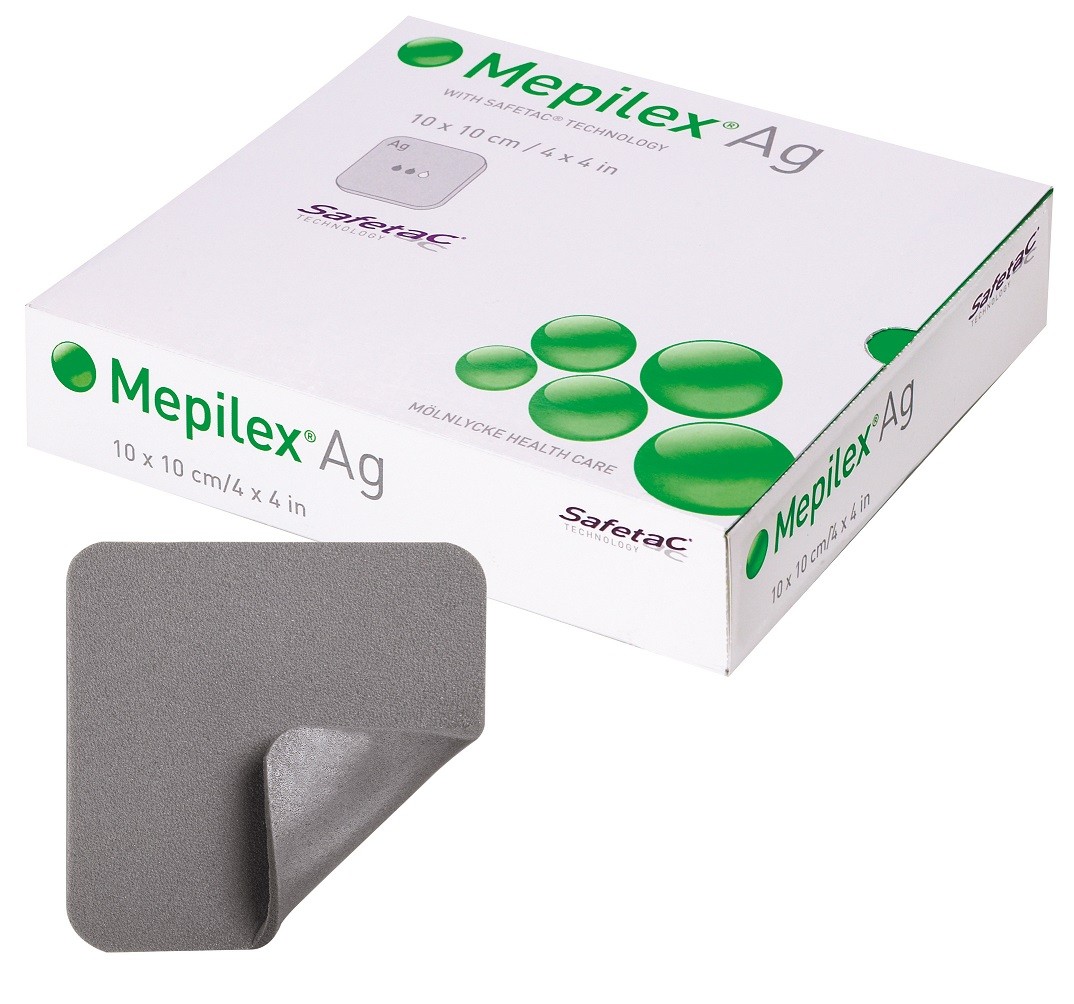 Mepilex® Ag Antimicrobial Dressing - 10 x 10 cm