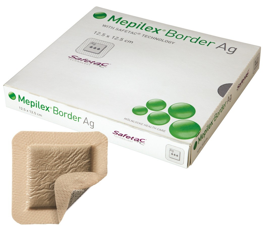 Mepilex® Border AG Dressing, 15 x 15 cm